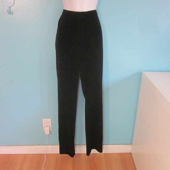 Ralph Lauren Sport Vintage Black Velvet Dress Pants Womens Size M  30"W 33"Ins - Picture 1 of 9